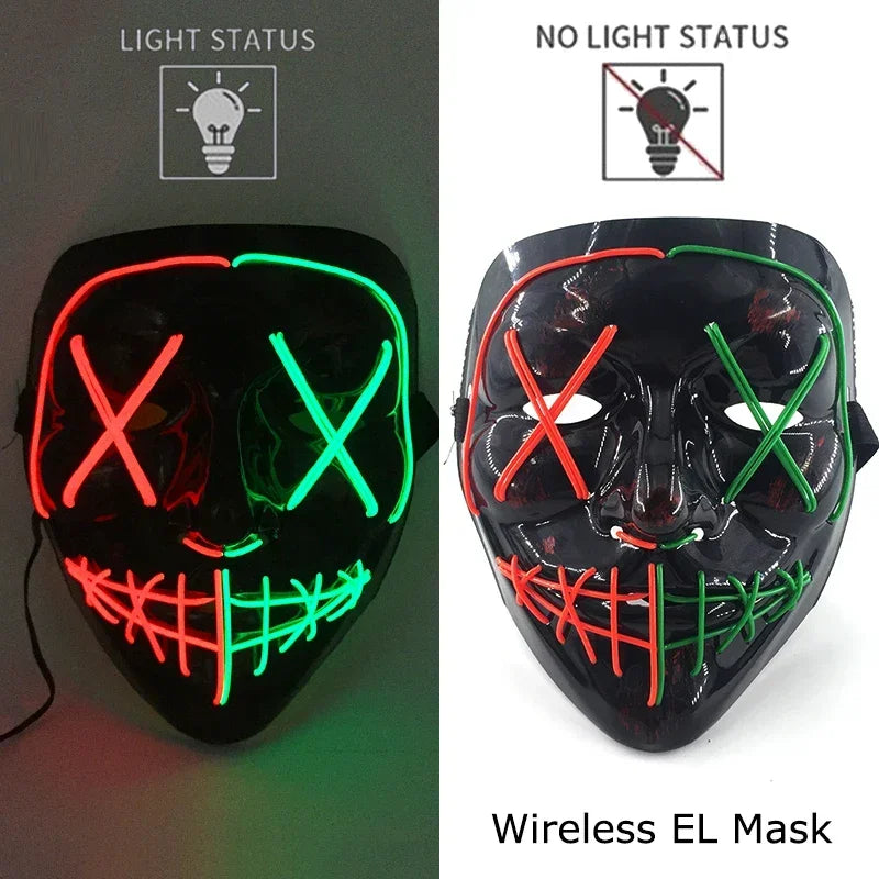 Wireless Halloween Neon LED Mask