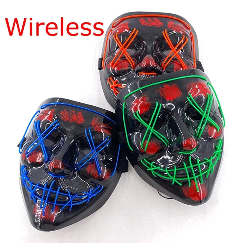 Wireless Halloween Neon LED Mask