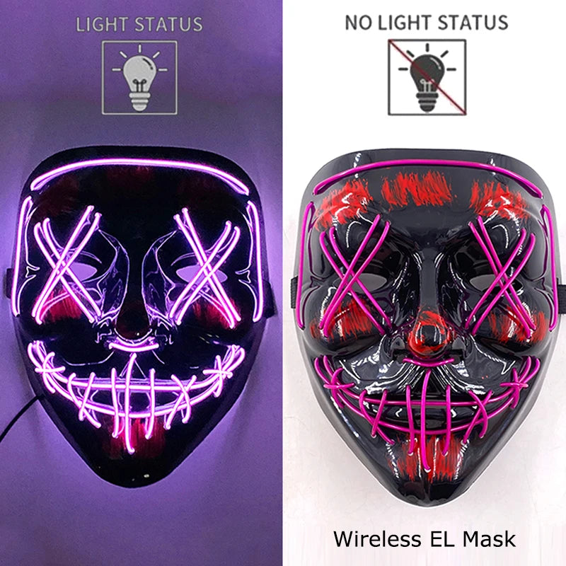 Wireless Neon LED Face Mask