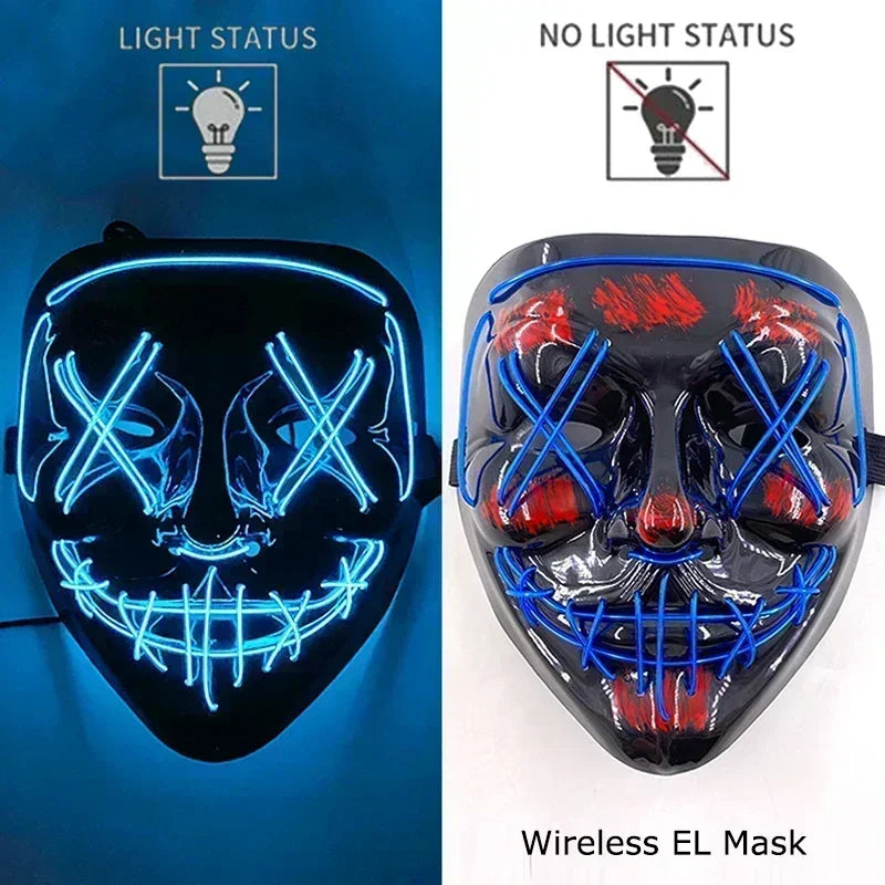 Wireless Halloween Neon LED Mask