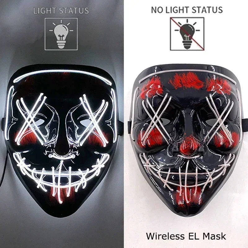 Wireless Halloween Neon LED Mask