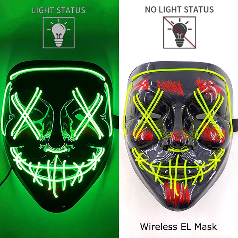 Wireless Neon LED Face Mask