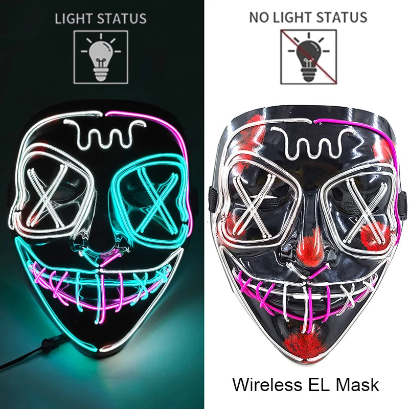 Wireless Neon LED Face Mask