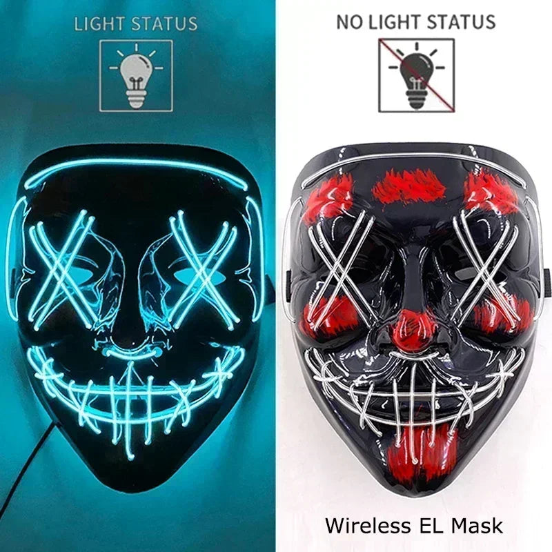 Wireless Halloween Neon LED Mask