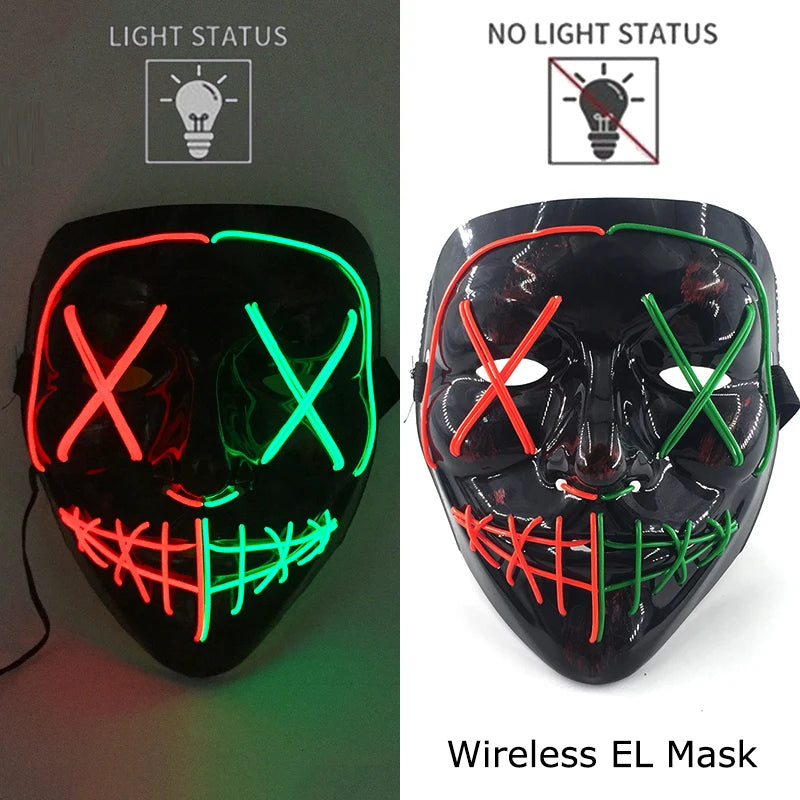 Wireless Neon LED Face Mask