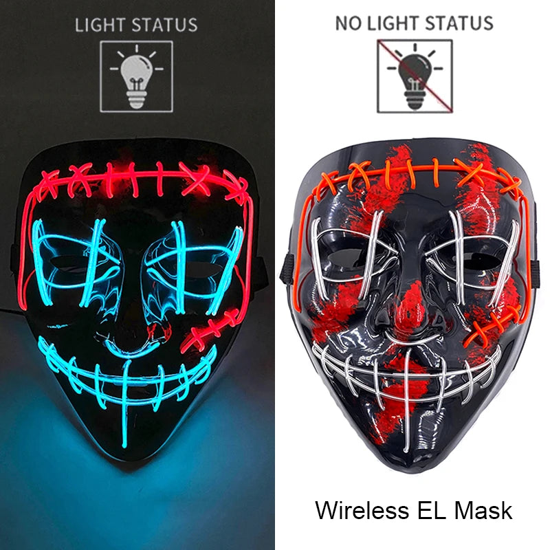 Wireless Neon LED Face Mask