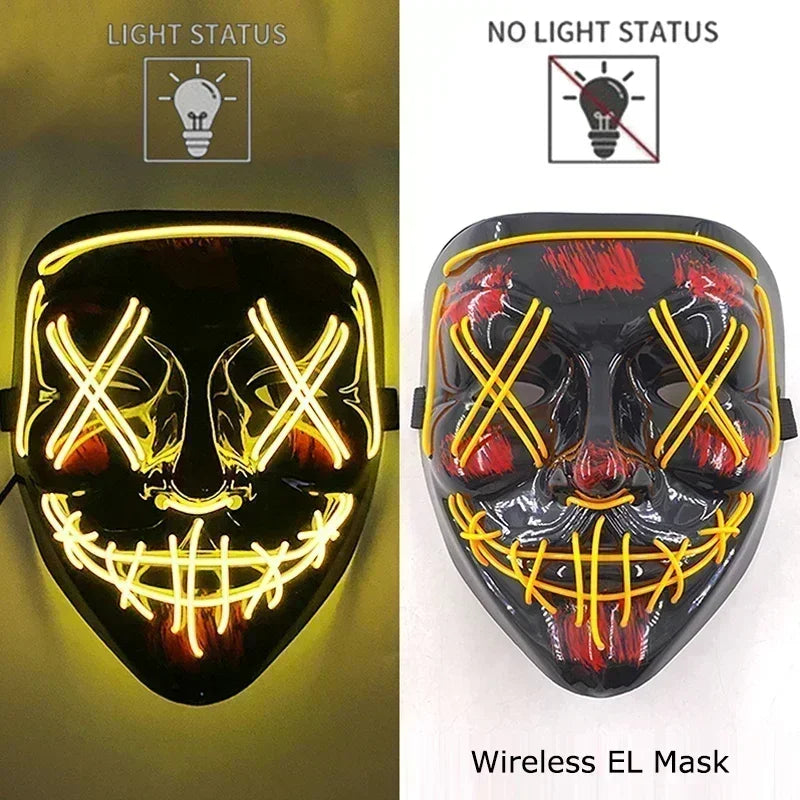 Wireless Halloween Neon LED Mask