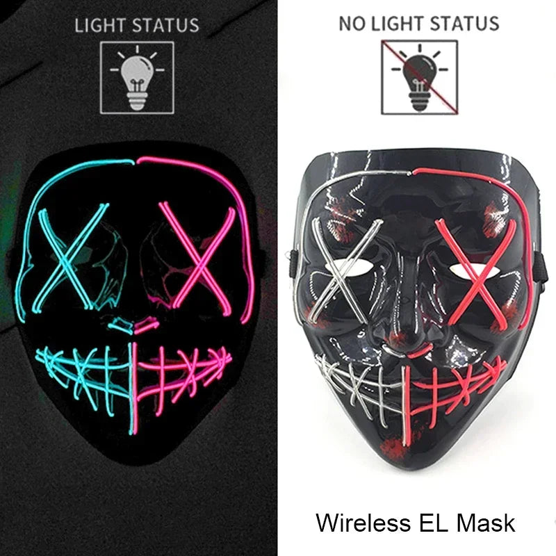 Wireless Halloween Neon LED Mask