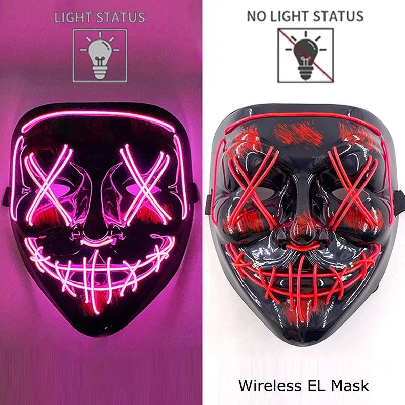 Wireless Halloween Neon LED Mask