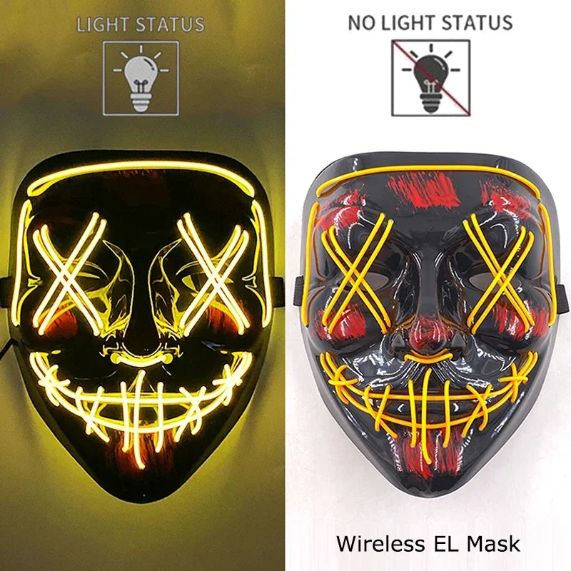 Wireless Halloween Neon LED Mask