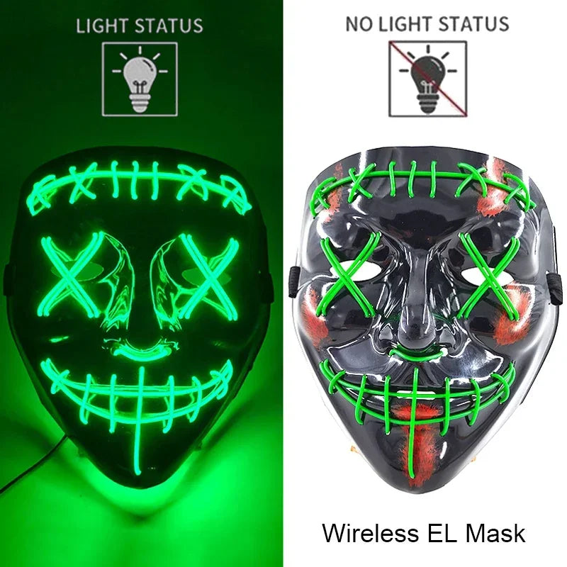 Wireless Halloween Neon LED Mask