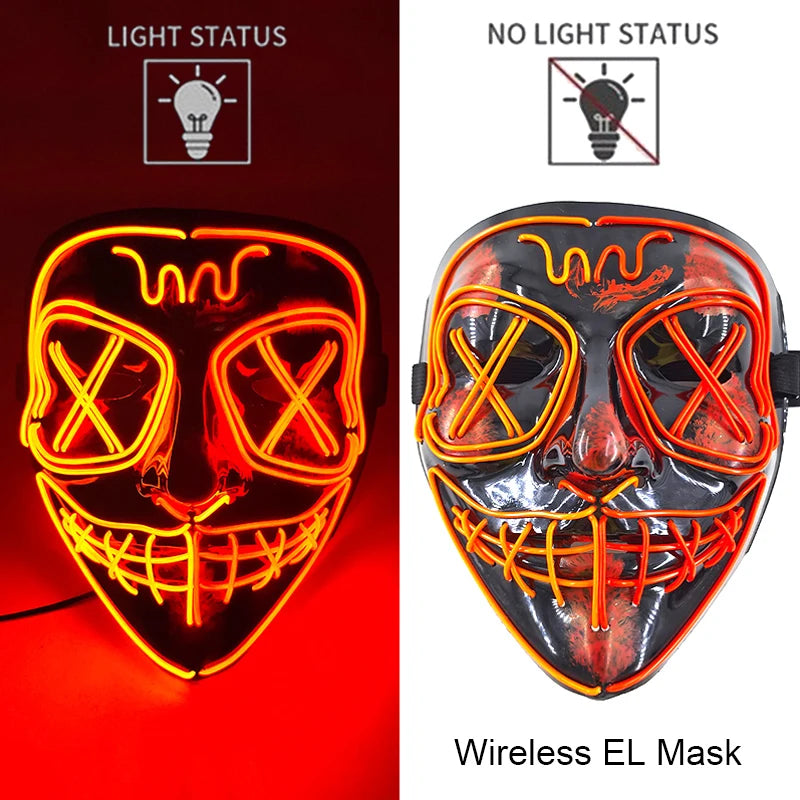 Wireless Neon LED Face Mask