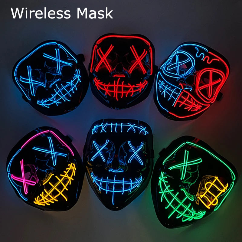 Wireless Neon LED Face Mask