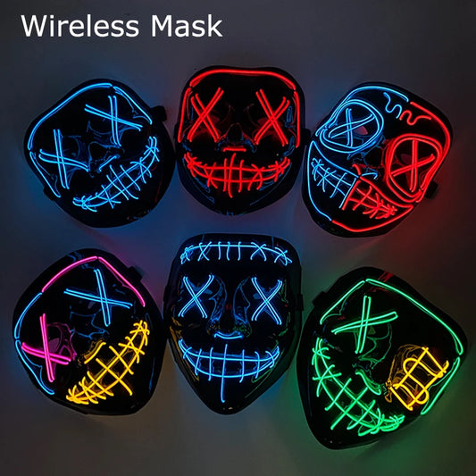 Wireless Neon LED Face Mask