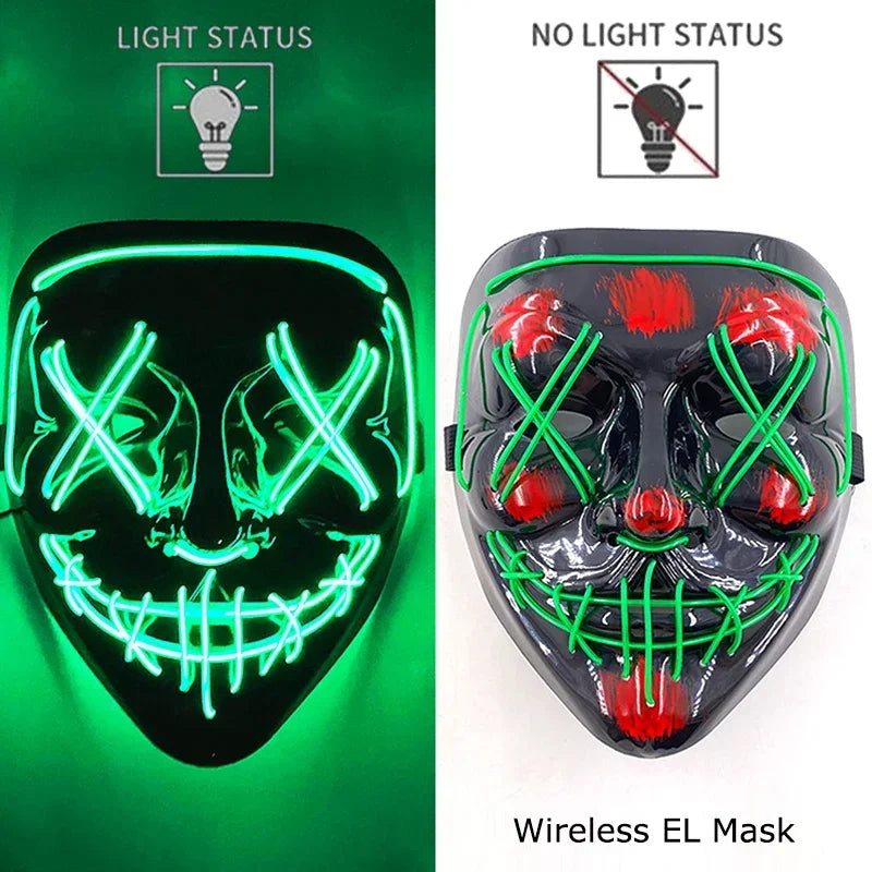 Wireless Halloween Neon LED Mask