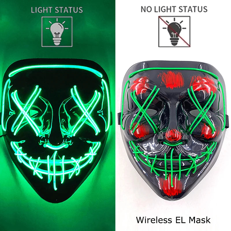 Wireless Neon LED Purge Mask Glow