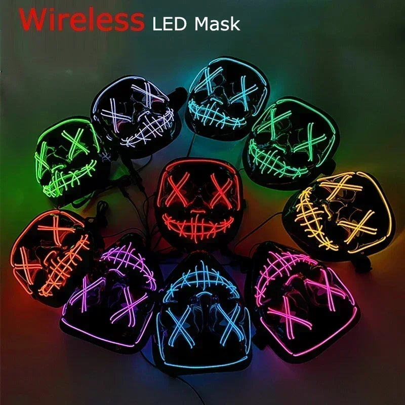 Wireless Halloween Neon LED Mask