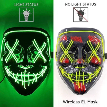 Wireless Halloween Neon LED Mask