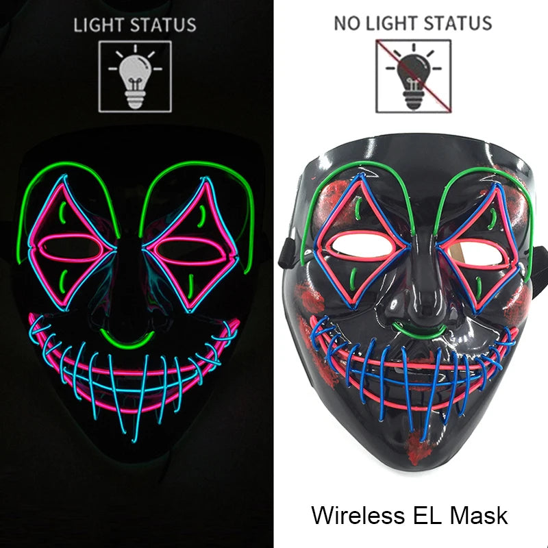 Wireless Neon LED Face Mask