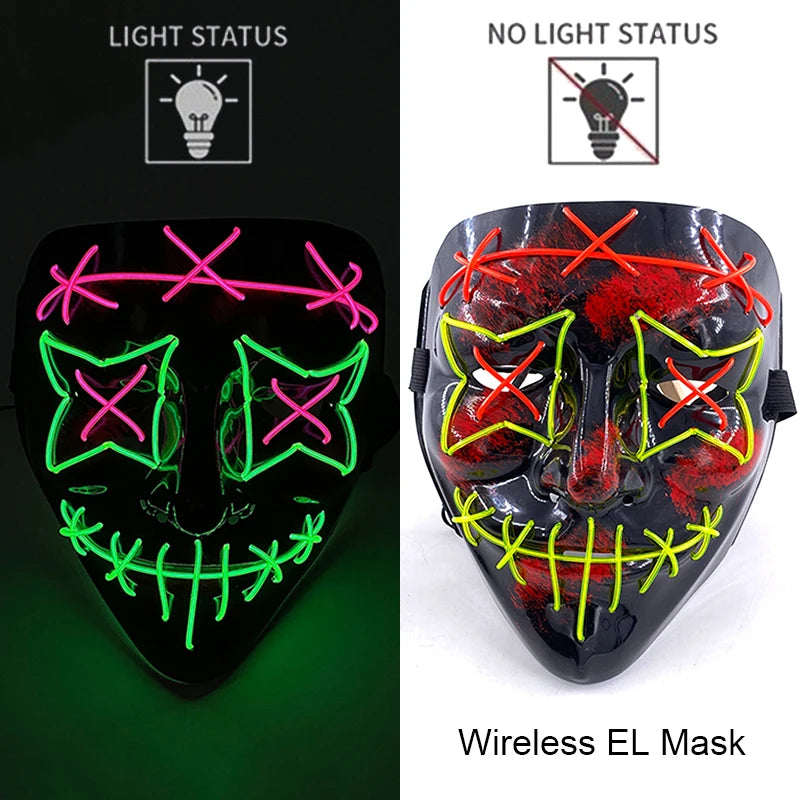 Wireless Neon LED Face Mask