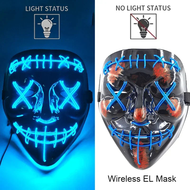 Wireless Halloween Neon LED Mask