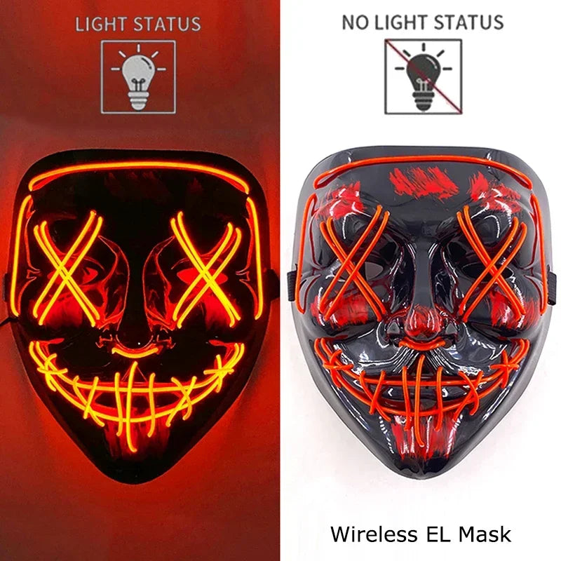 Wireless Halloween Neon LED Mask